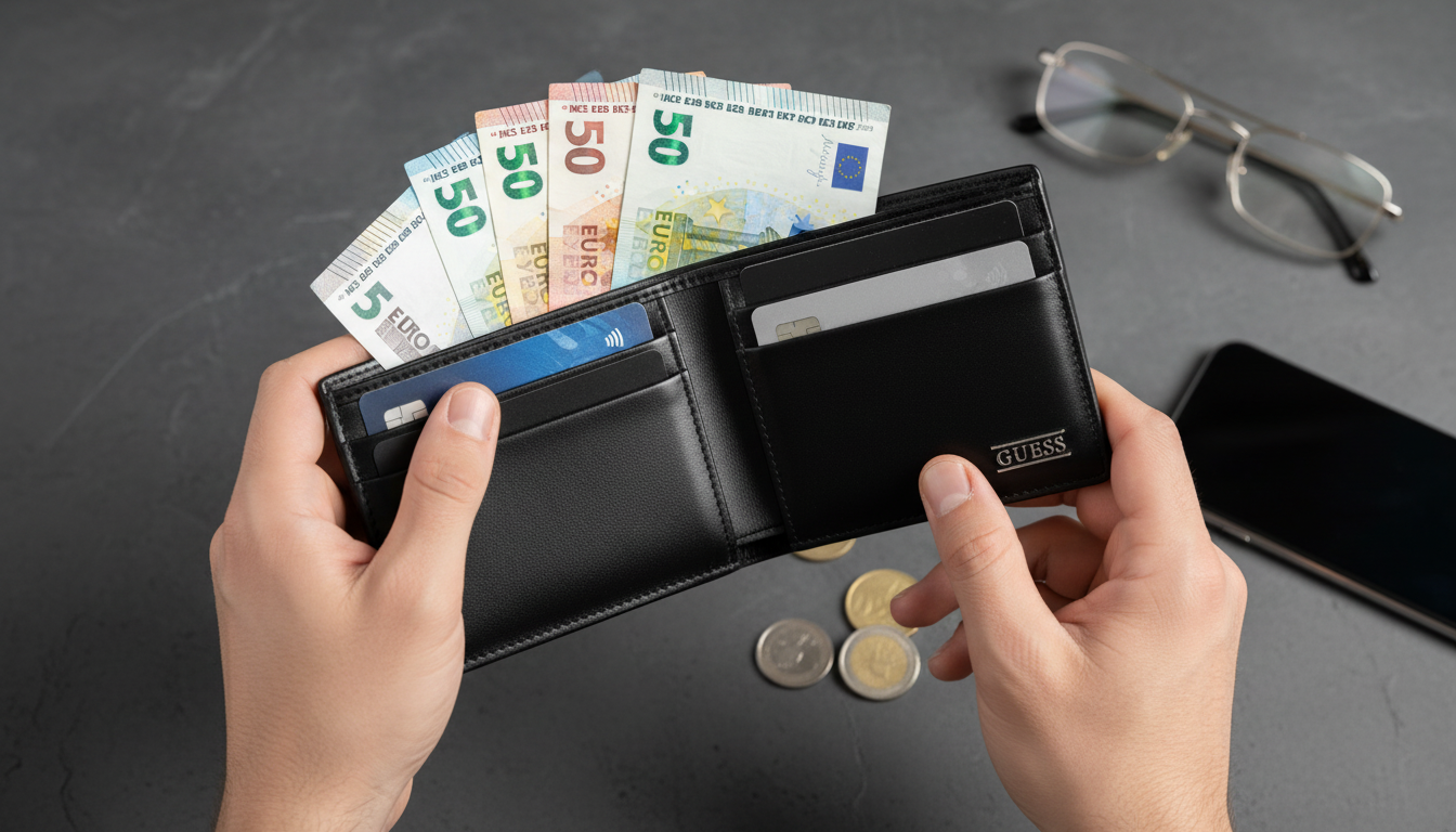 Guess Men's Black Wallet: Slim, Polished Everyday Carry
